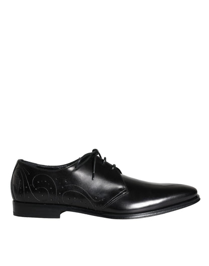 Zapatos de vestir tipo derby para hombre de piel de becerro negra Dolce & Gabbana