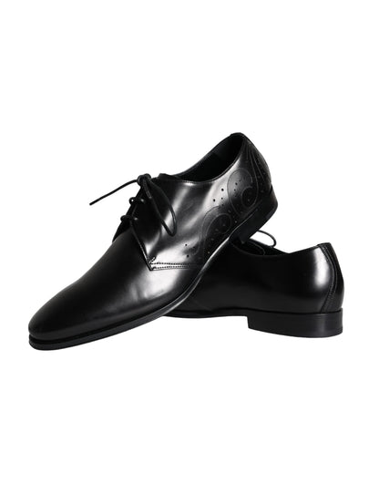 Zapatos de vestir tipo derby para hombre de piel de becerro negra Dolce & Gabbana