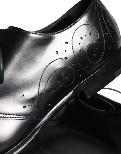 Zapatos de vestir tipo derby para hombre de piel de becerro negra Dolce & Gabbana