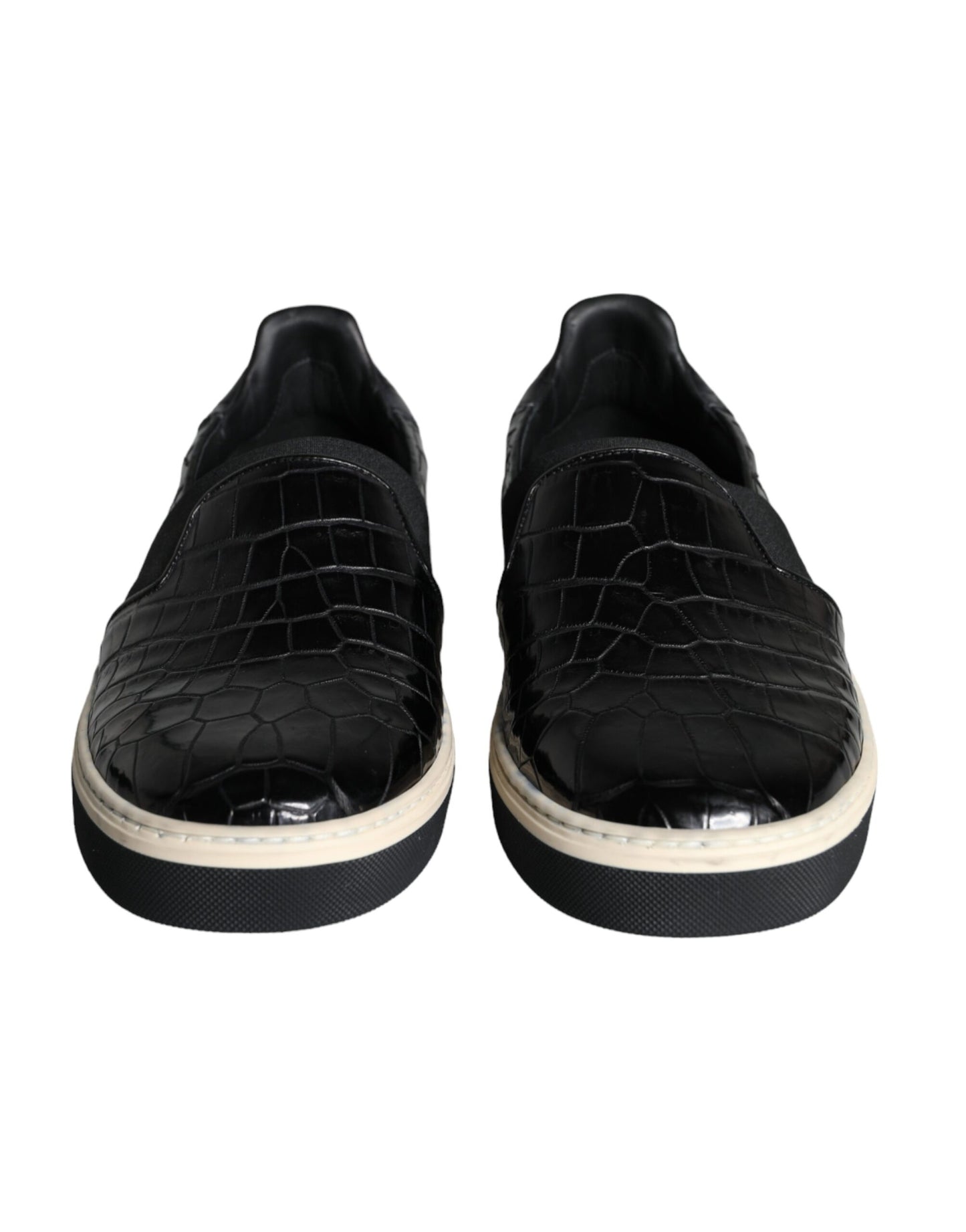 Mocasines/Pantuflas casuales de cuero negro Dolce & Gabbana