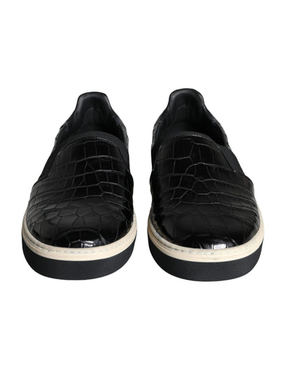 Mocasines/Pantuflas casuales de cuero negro Dolce & Gabbana