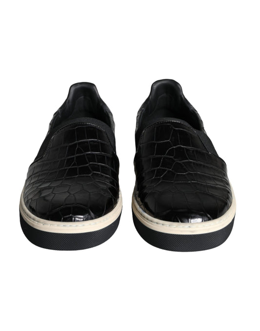 Mocasines/Pantuflas casuales de cuero negro Dolce & Gabbana