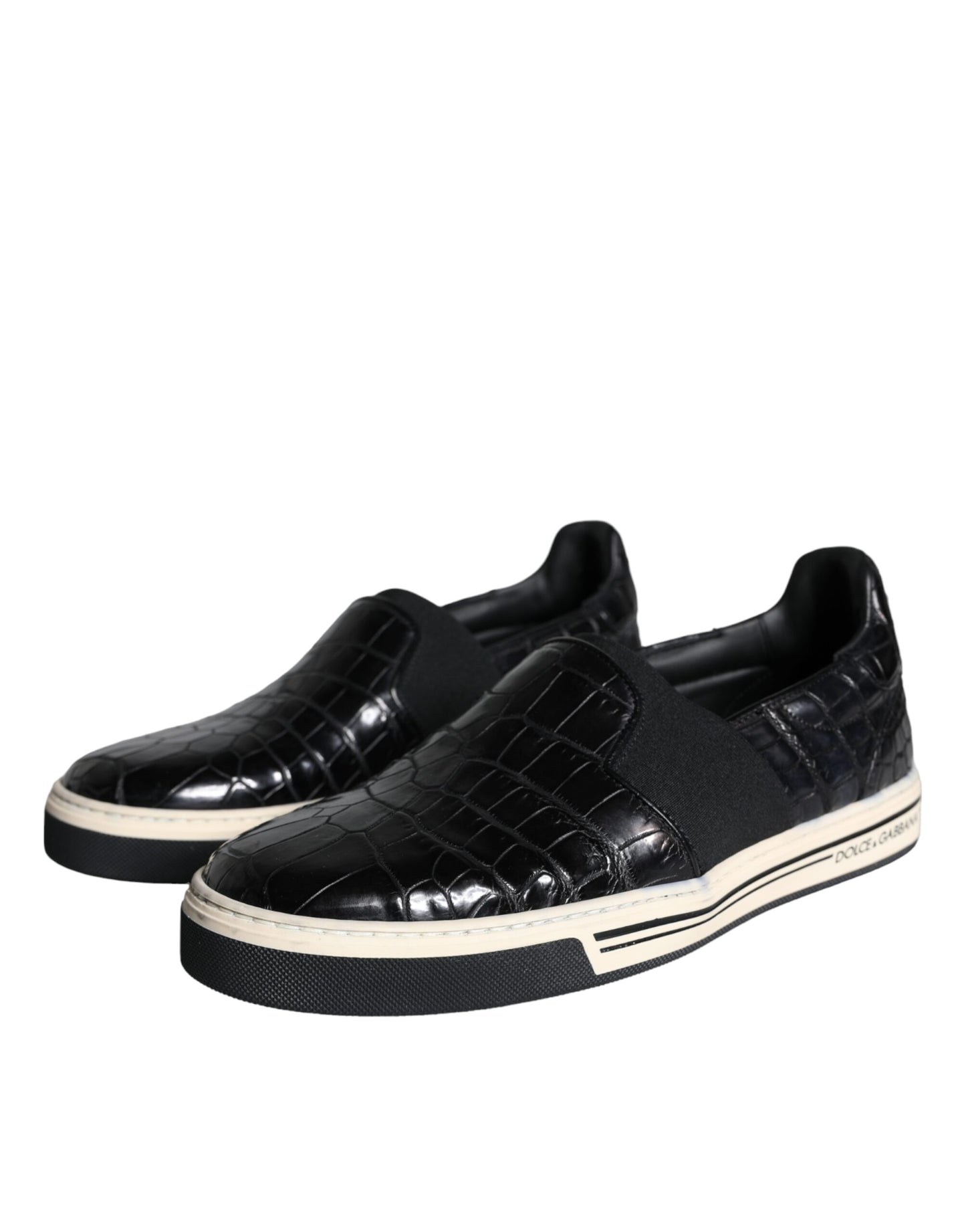 Mocasines/Pantuflas casuales de cuero negro Dolce & Gabbana
