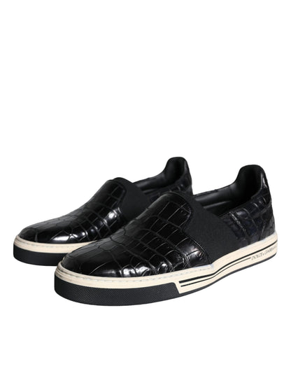 Mocasines/Pantuflas casuales de cuero negro Dolce & Gabbana