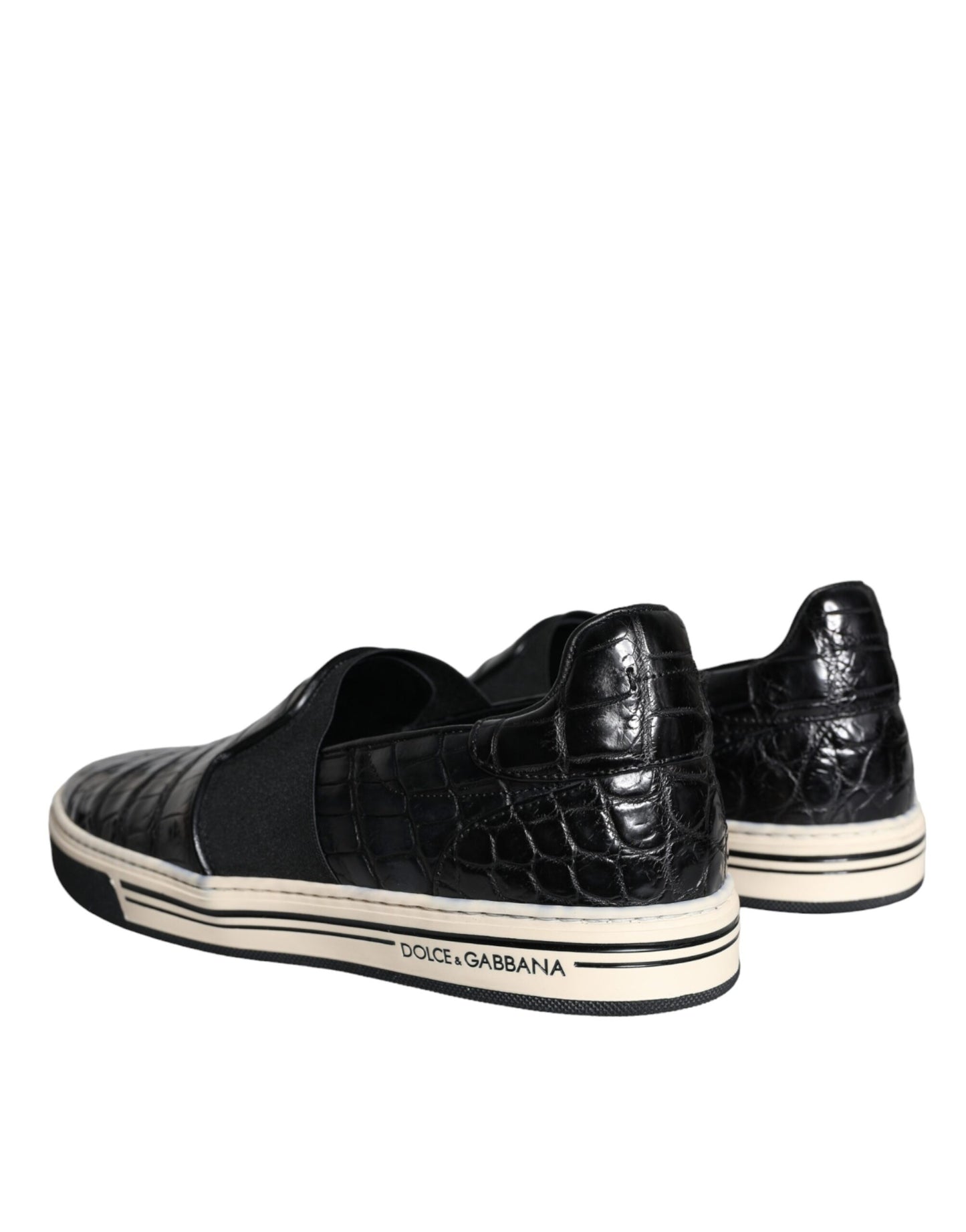 Mocasines/Pantuflas casuales de cuero negro Dolce & Gabbana
