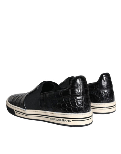 Mocasines/Pantuflas casuales de cuero negro Dolce & Gabbana