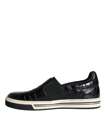 Mocasines/Pantuflas casuales de cuero negro Dolce & Gabbana