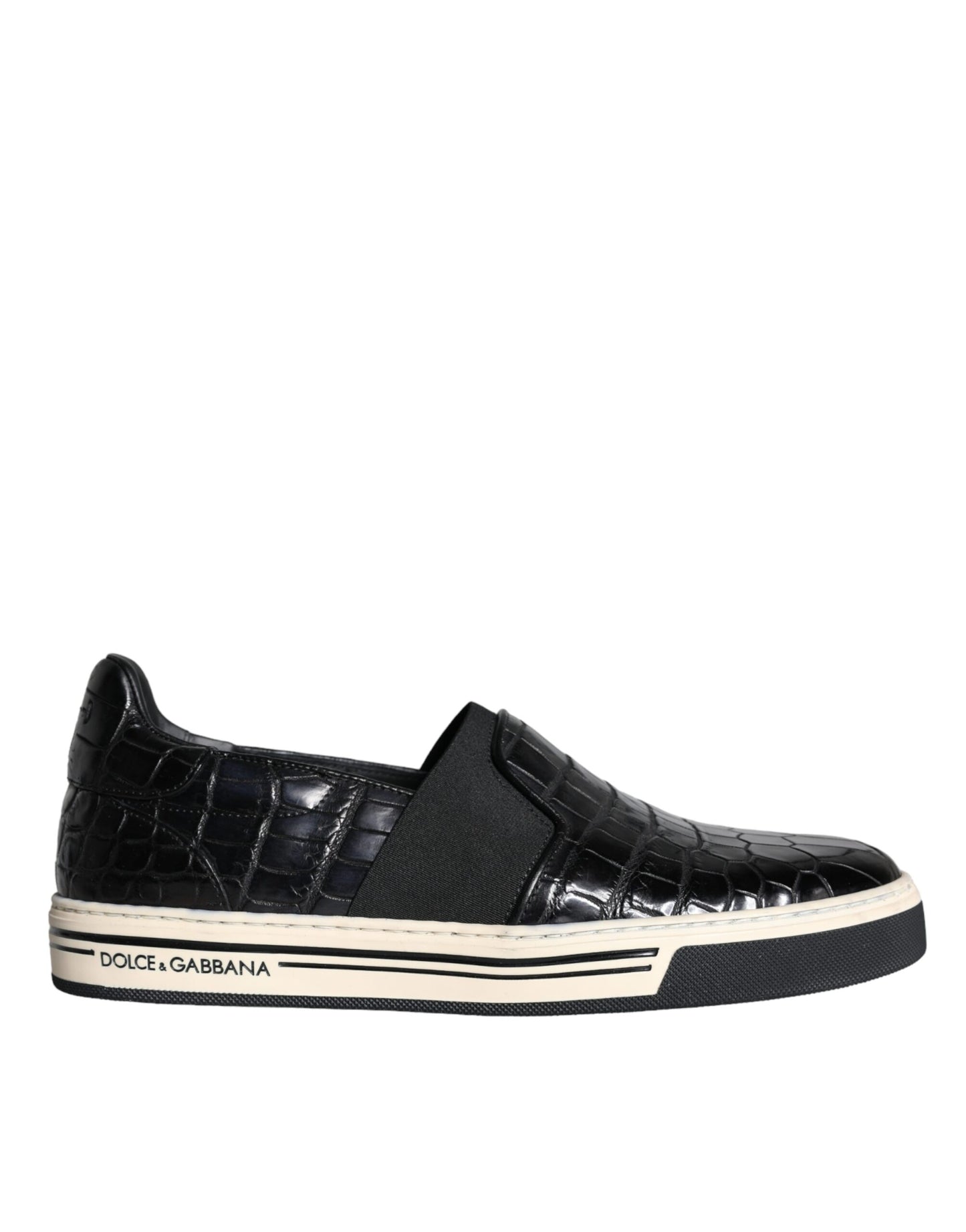Mocasines/Pantuflas casuales de cuero negro Dolce & Gabbana