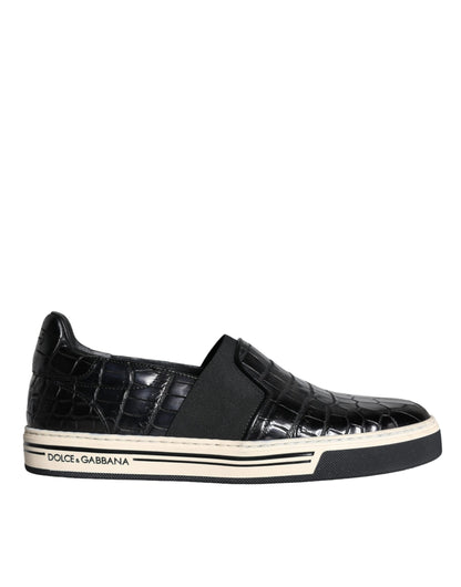 Mocasines/Pantuflas casuales de cuero negro Dolce & Gabbana
