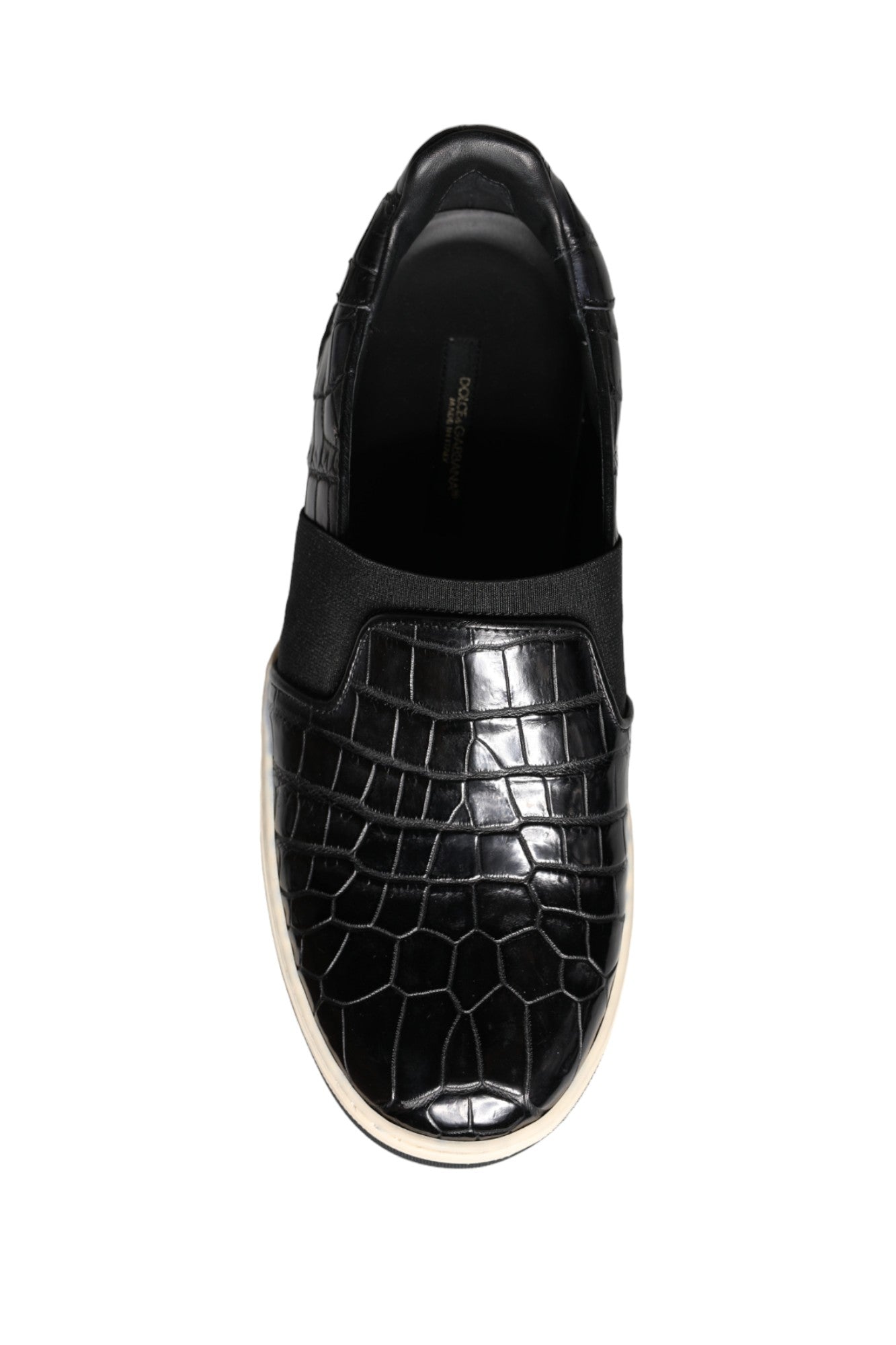 Mocasines/Pantuflas casuales de cuero negro Dolce & Gabbana