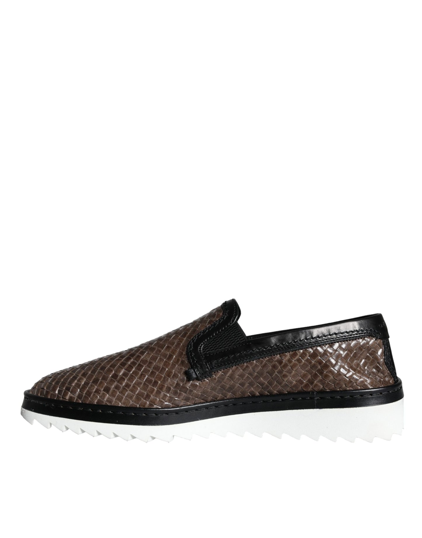 Zapatos Mocasines de Hombre Dolce & Gabbana de Cuero Trenzado Marrón y Negro