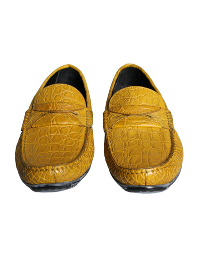 Zapatos Mocasines sin Cordones de Cuero Amarillo Dolce & Gabbana