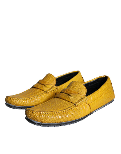 Zapatos Mocasines sin Cordones de Cuero Amarillo Dolce & Gabbana