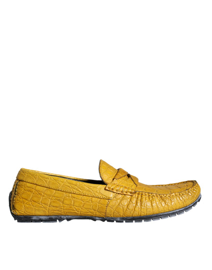 Zapatos Mocasines sin Cordones de Cuero Amarillo Dolce & Gabbana