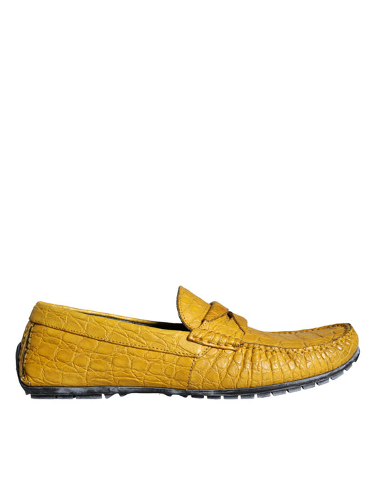 Zapatos Mocasines sin Cordones de Cuero Amarillo Dolce & Gabbana