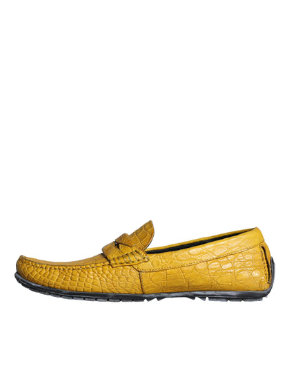 Zapatos Mocasines sin Cordones de Cuero Amarillo Dolce & Gabbana