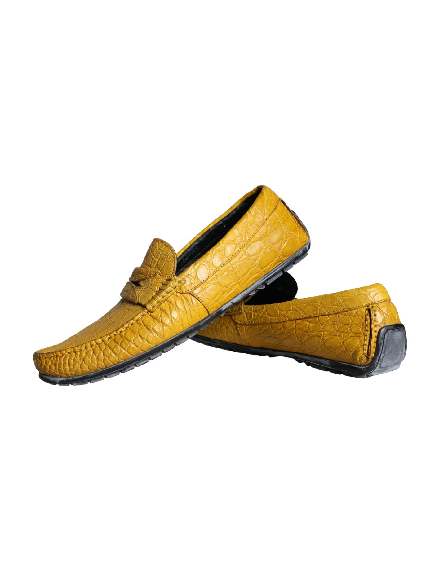 Zapatos Mocasines sin Cordones de Cuero Amarillo Dolce & Gabbana