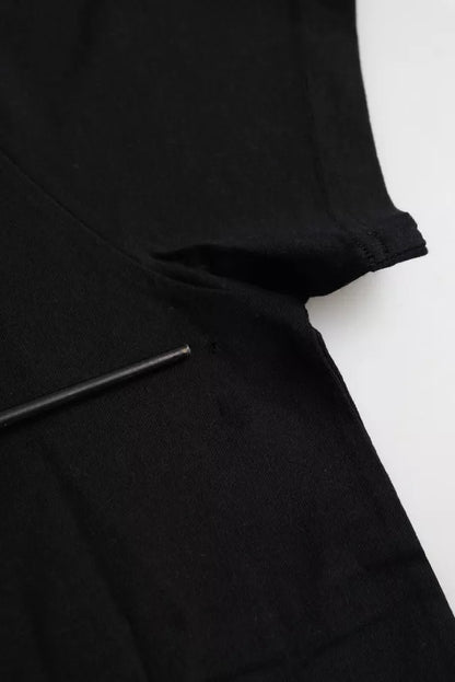Camiseta Balenciaga negra de algodón con cuello redondo, logo y manga corta