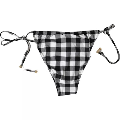 Braga de bikini de baño Dolce & Gabbana a cuadros blancos y negros