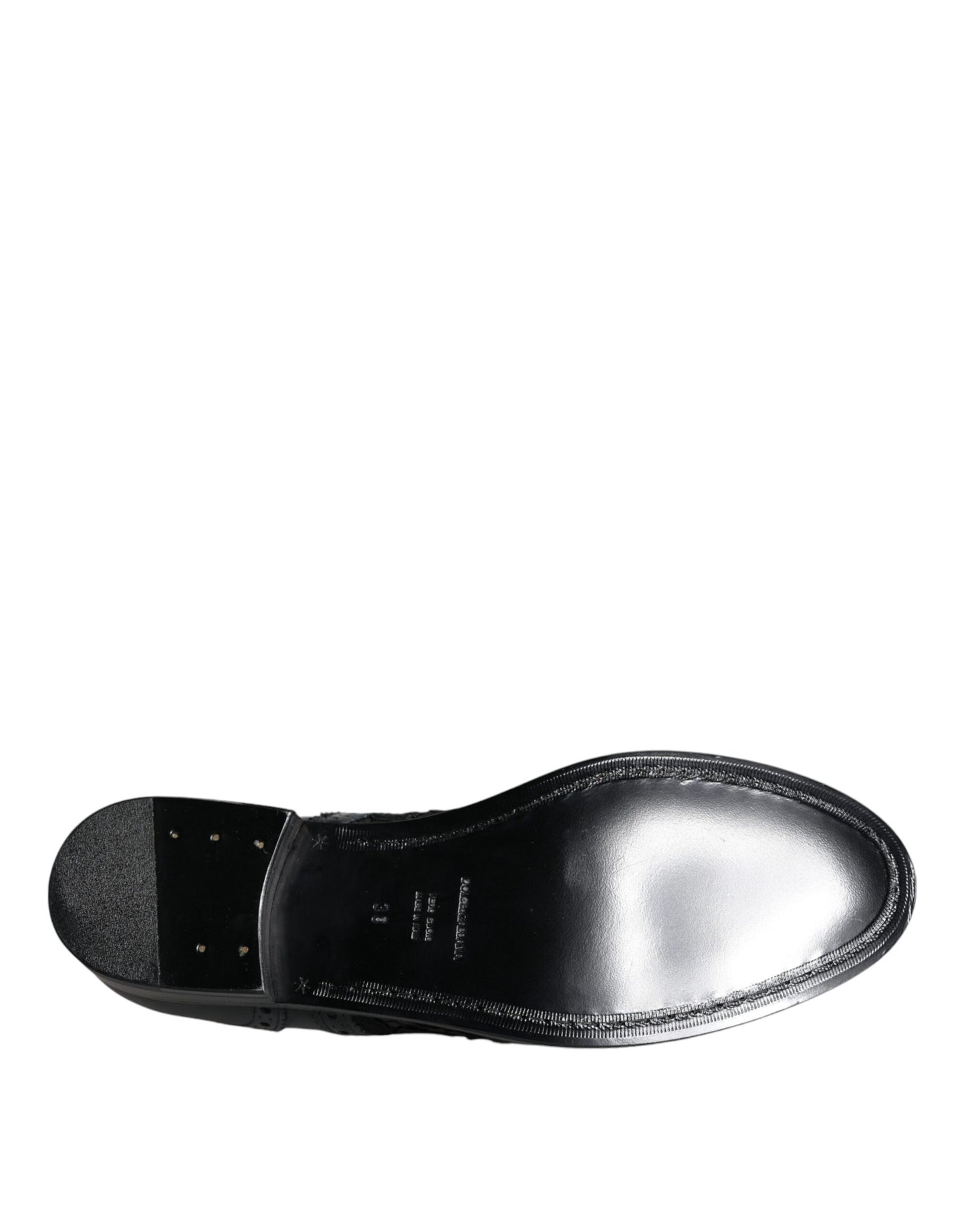 Zapatos de vestir Dolce & Gabbana de cuero negro con encaje floral