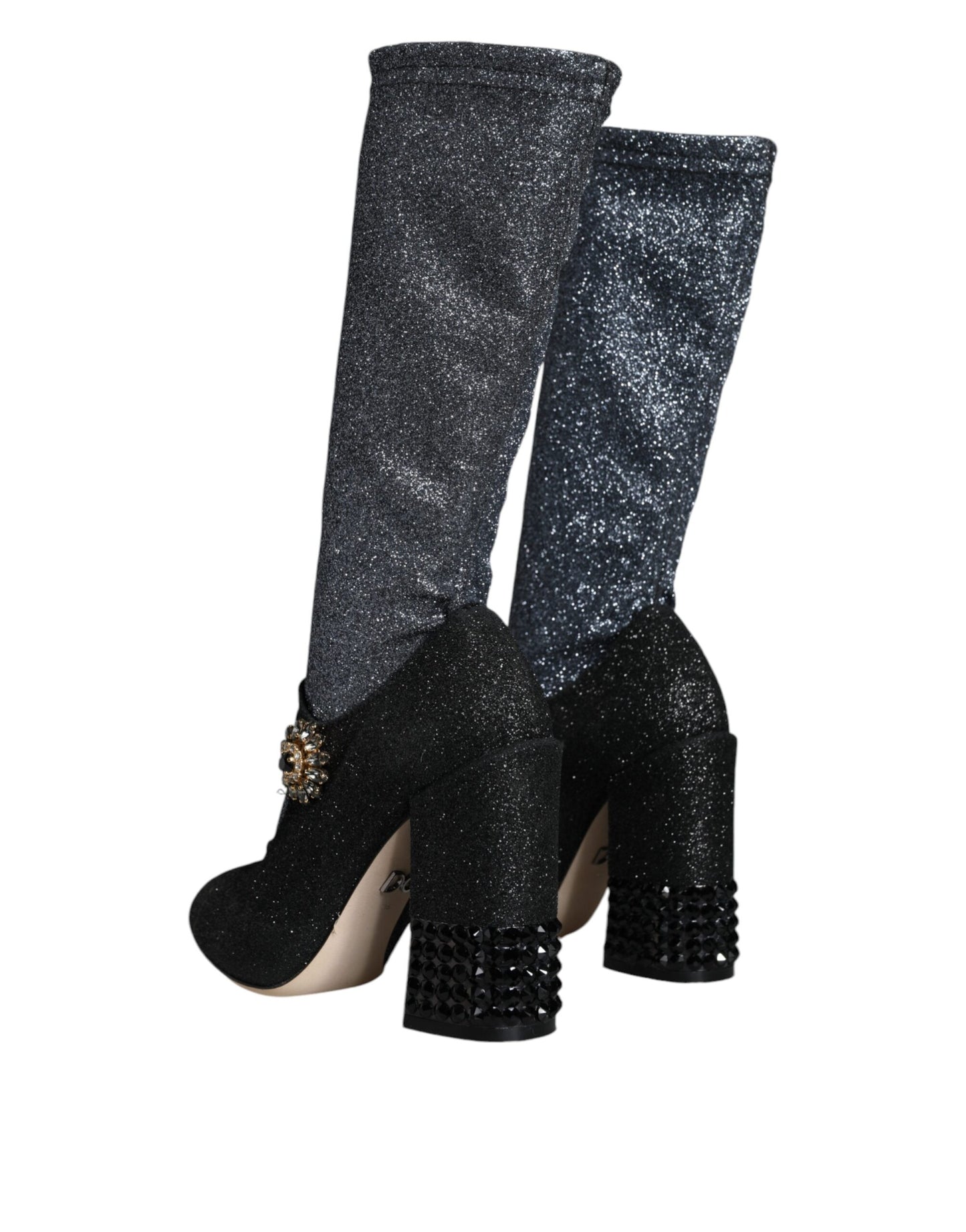 Zapatos botines Mary Janes de cristal negro Dolce & Gabbana