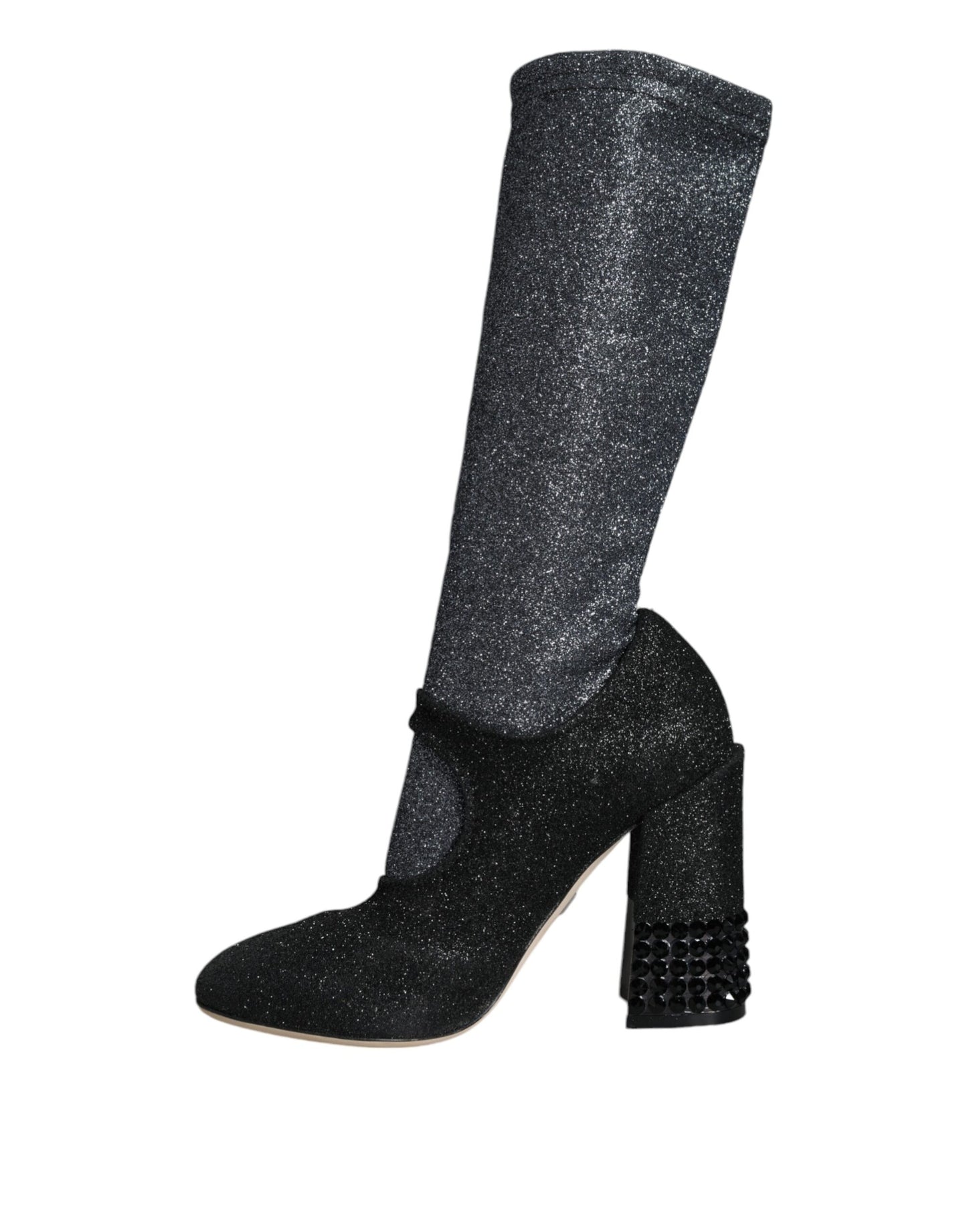 Zapatos botines Mary Janes de cristal negro Dolce & Gabbana