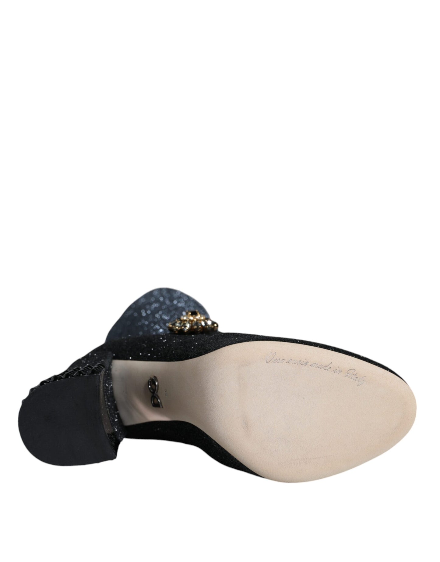 Zapatos botines Mary Janes de cristal negro Dolce & Gabbana