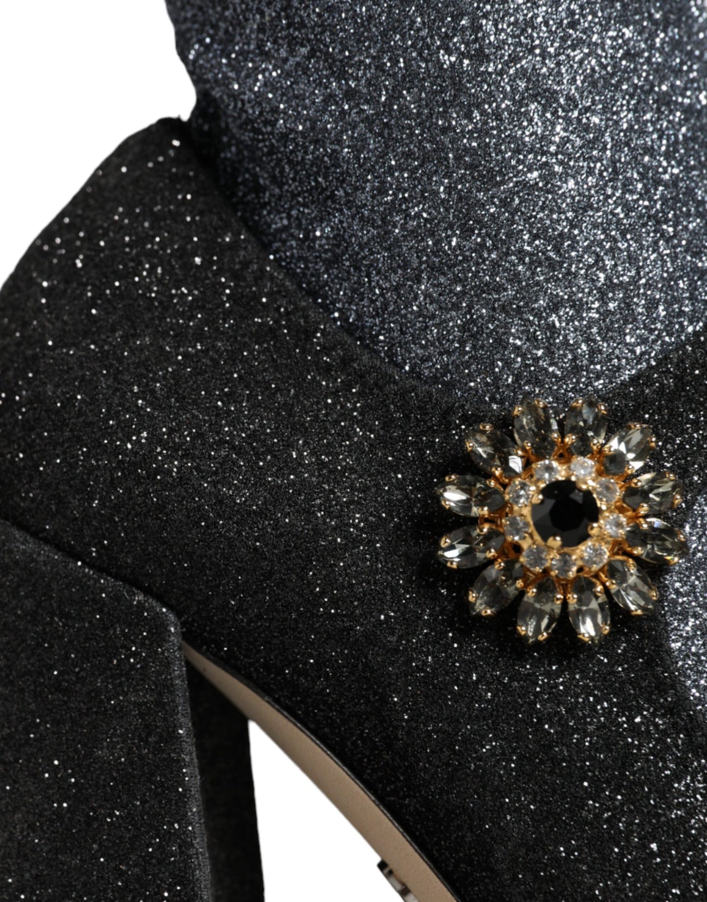 Zapatos botines Mary Janes de cristal negro Dolce & Gabbana