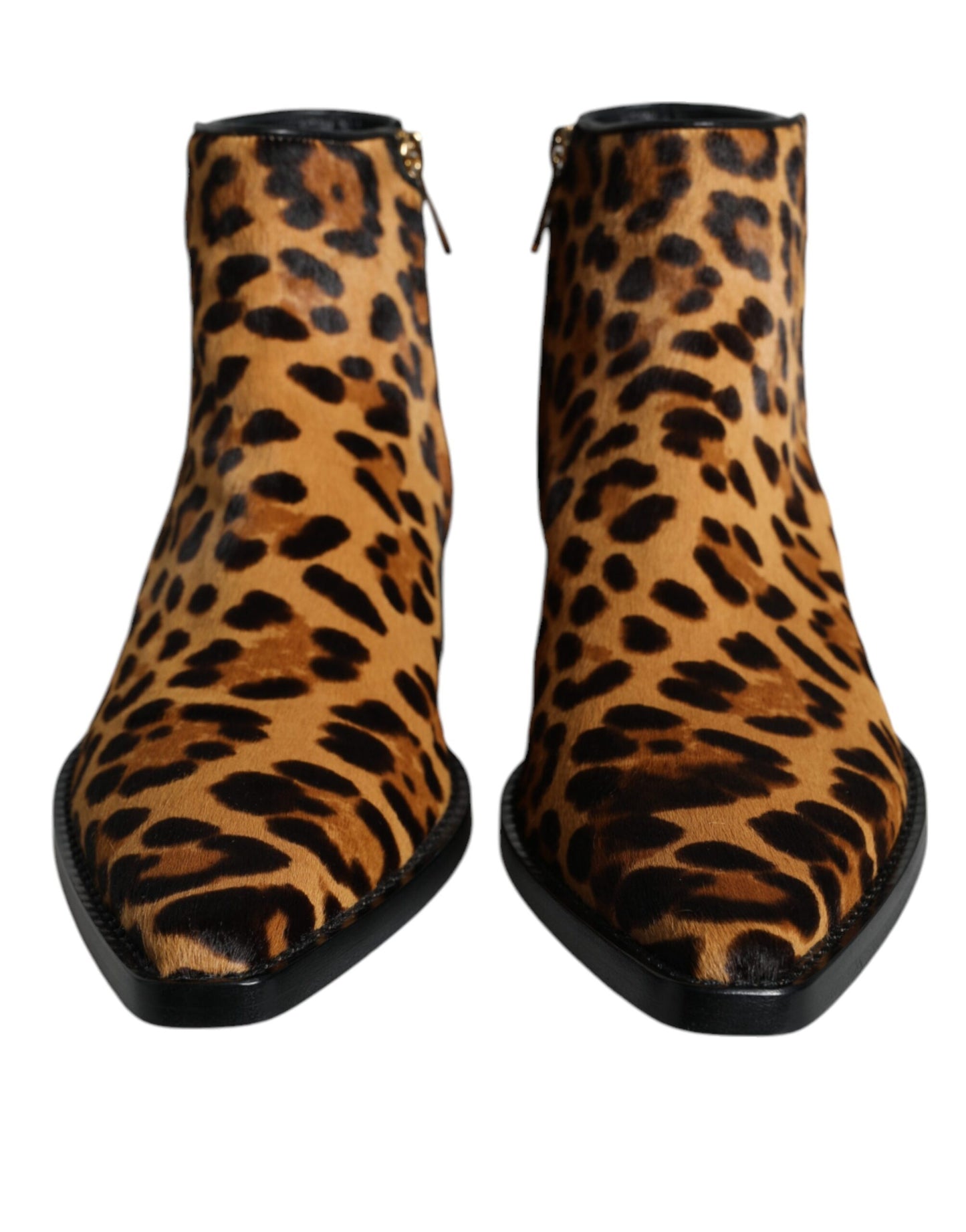 Botines Dolce & Gabbana de piel de becerro de leopardo marrones