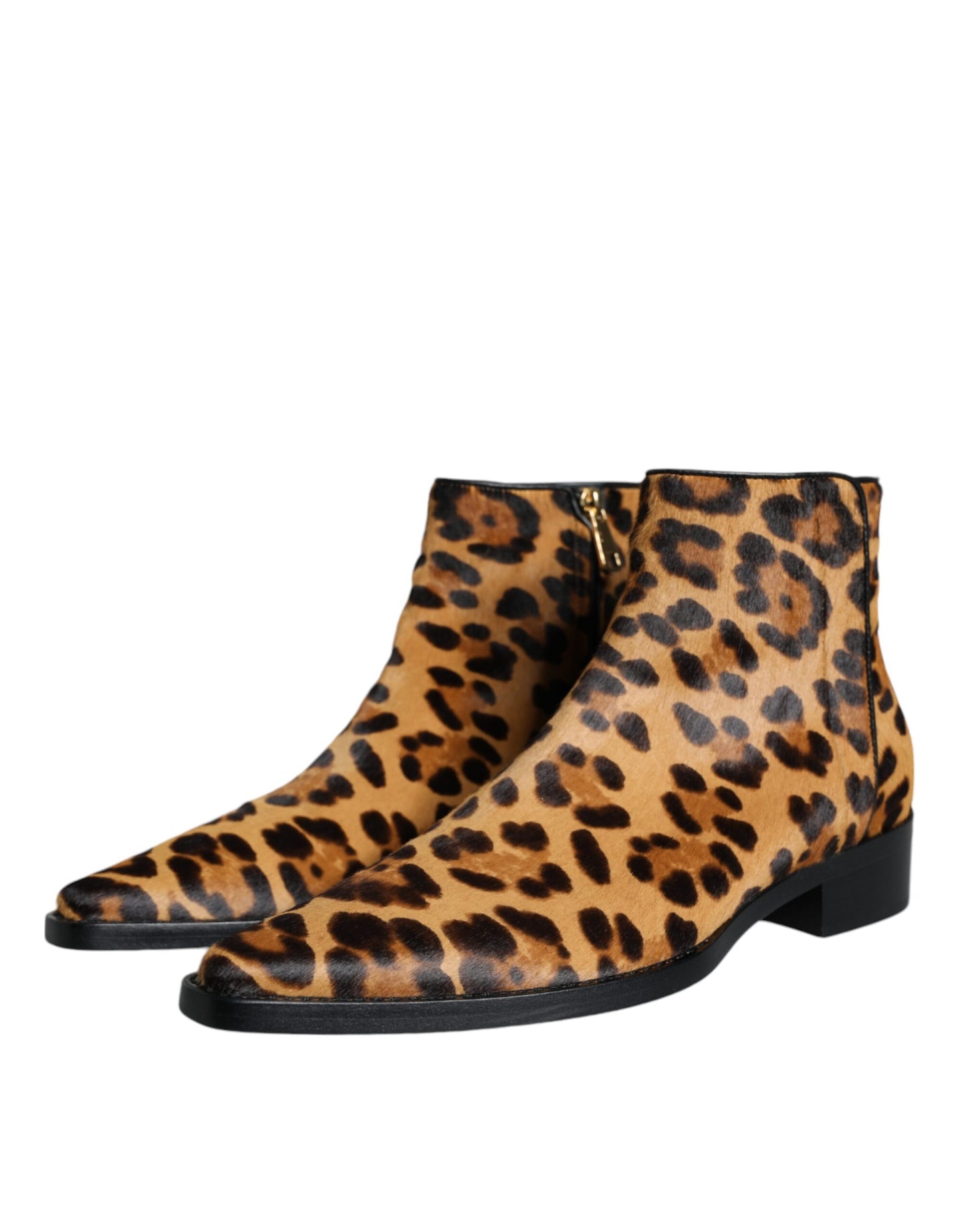 Botines Dolce & Gabbana de piel de becerro de leopardo marrones