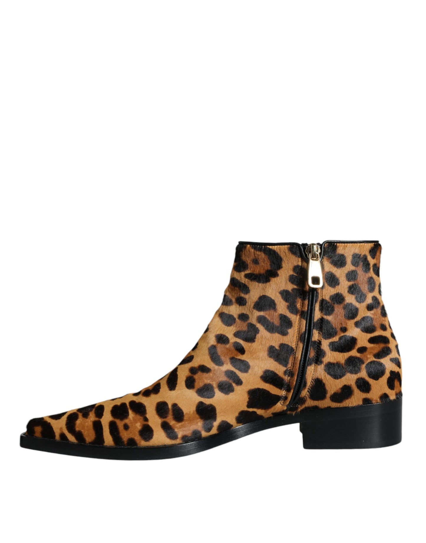 Botines Dolce & Gabbana de piel de becerro de leopardo marrones