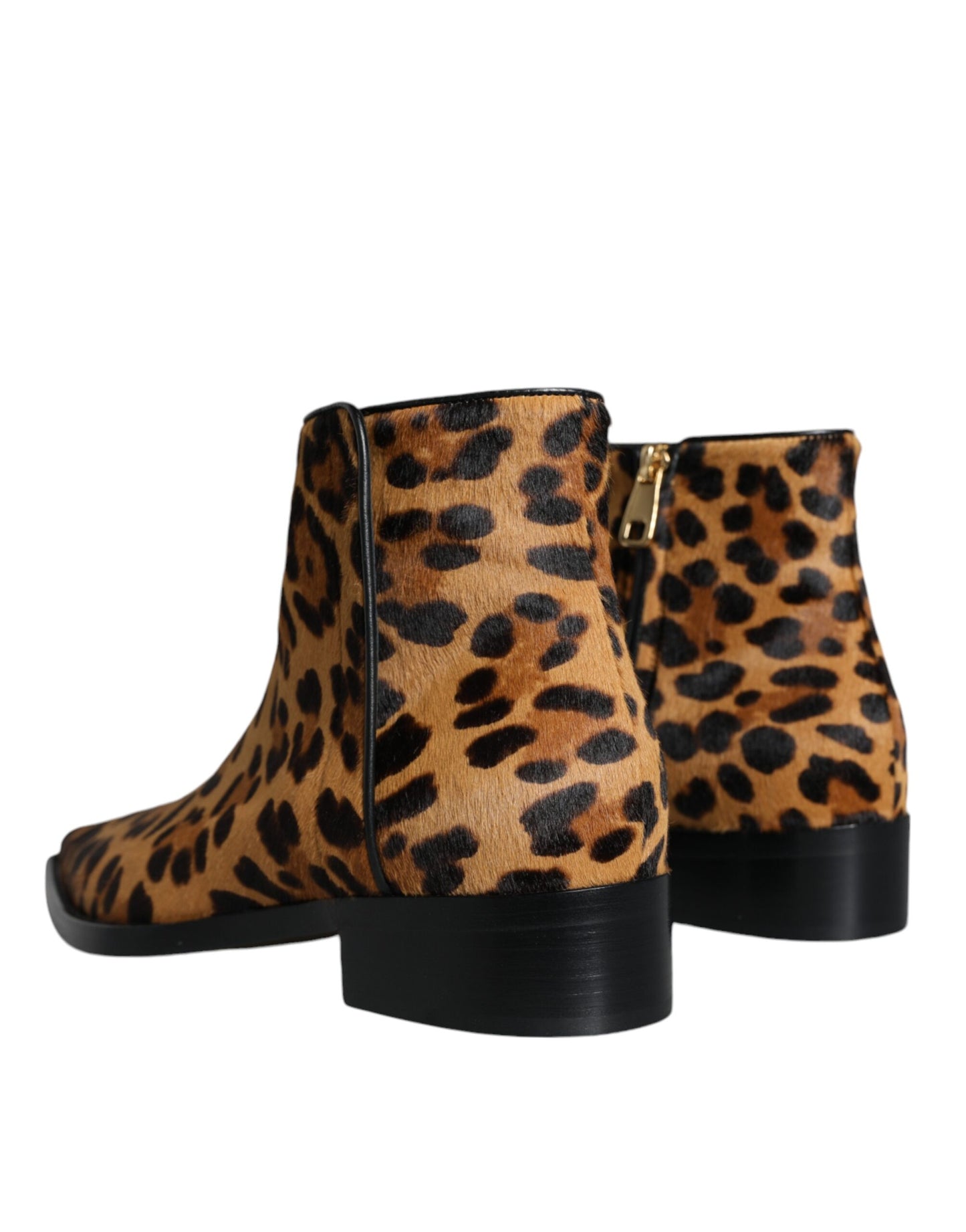Botines Dolce & Gabbana de piel de becerro de leopardo marrones