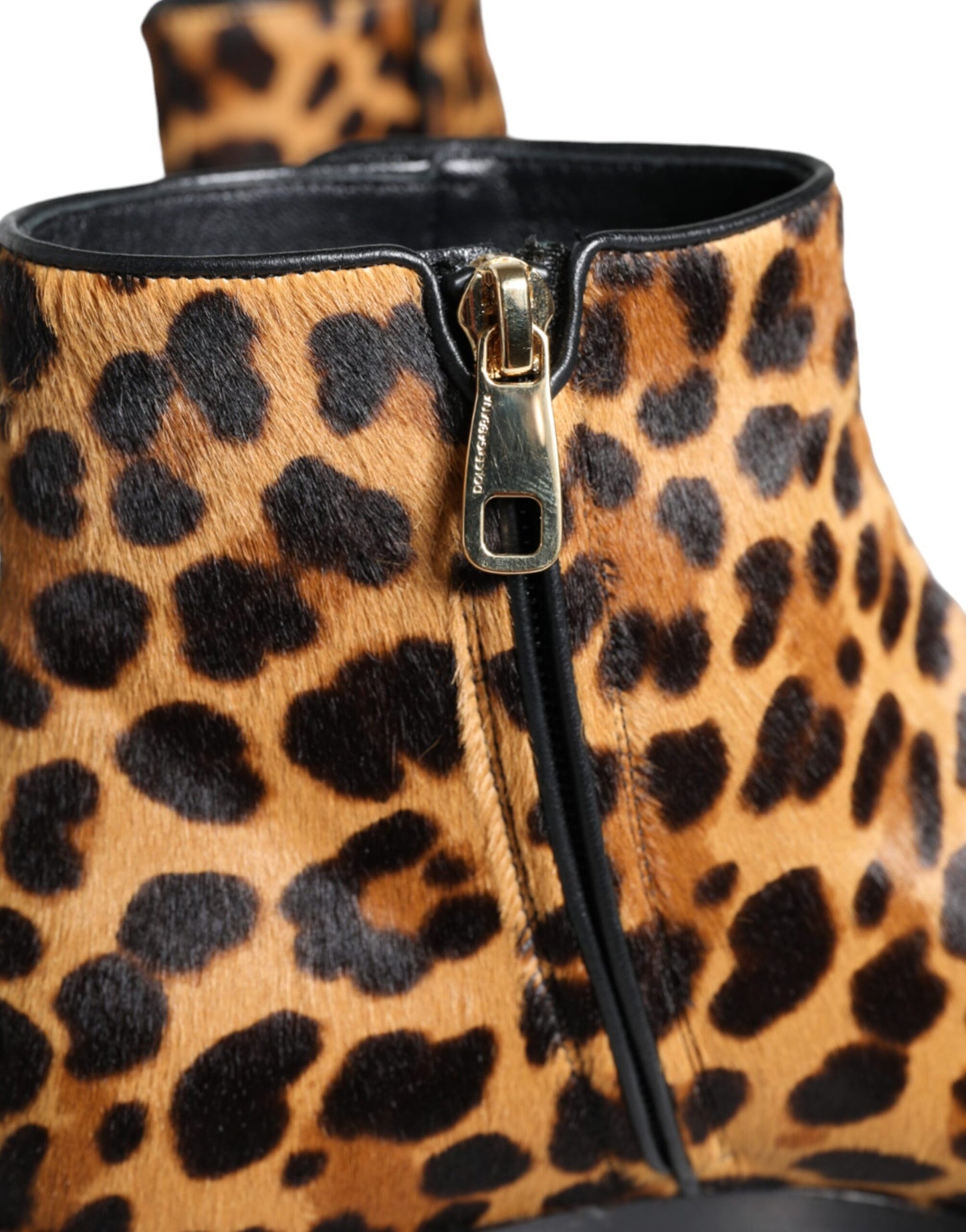 Botines Dolce & Gabbana de piel de becerro de leopardo marrones