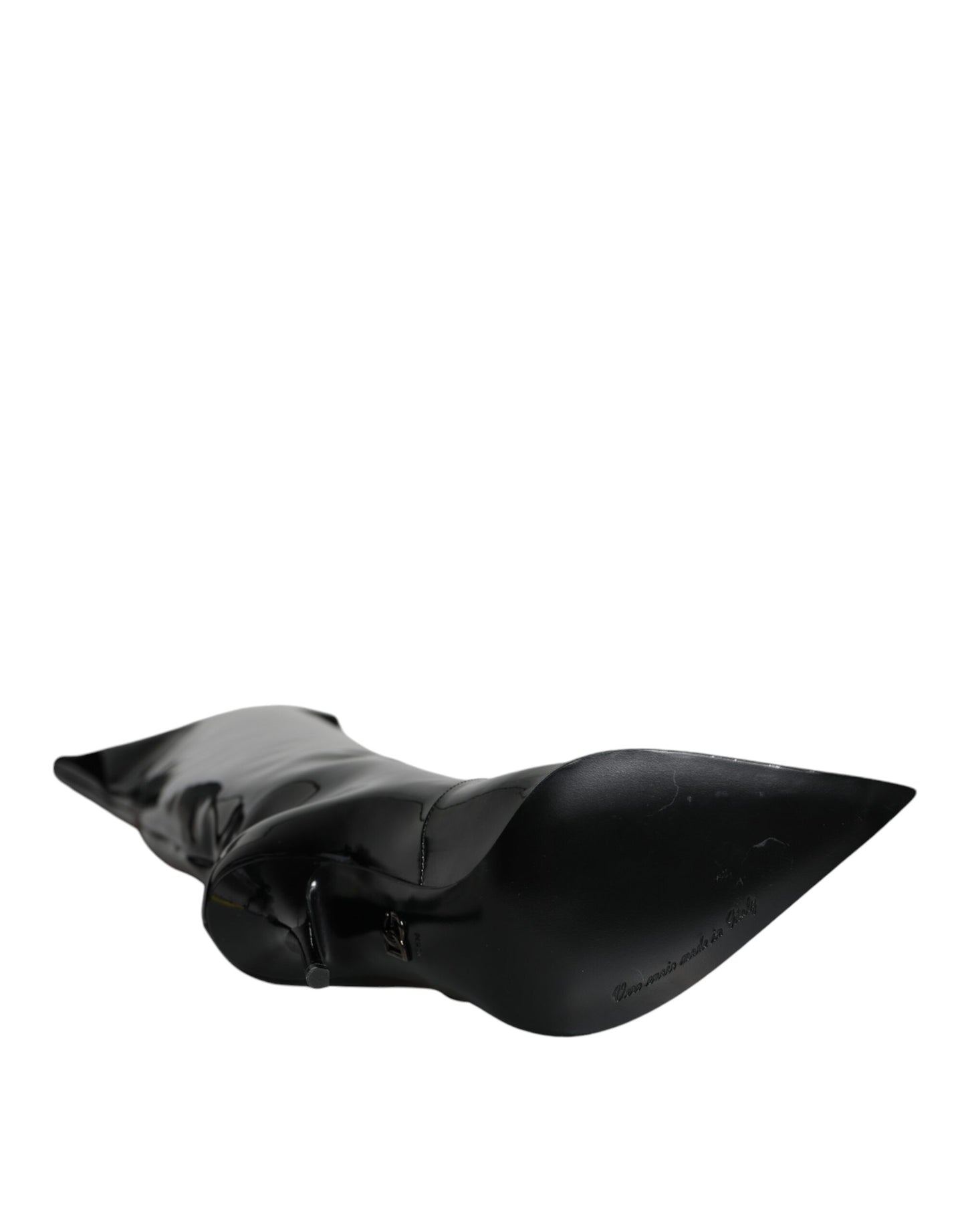 Botas hasta la rodilla de charol negro Dolce & Gabbana