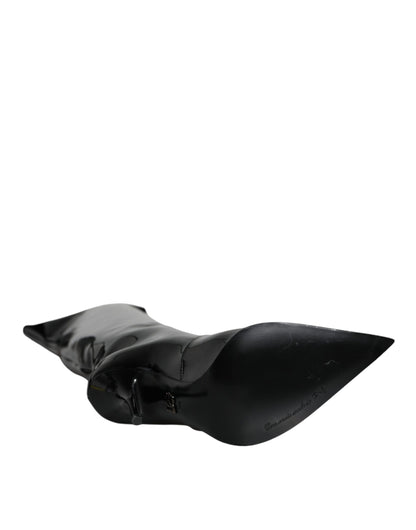 Botas hasta la rodilla de charol negro Dolce & Gabbana