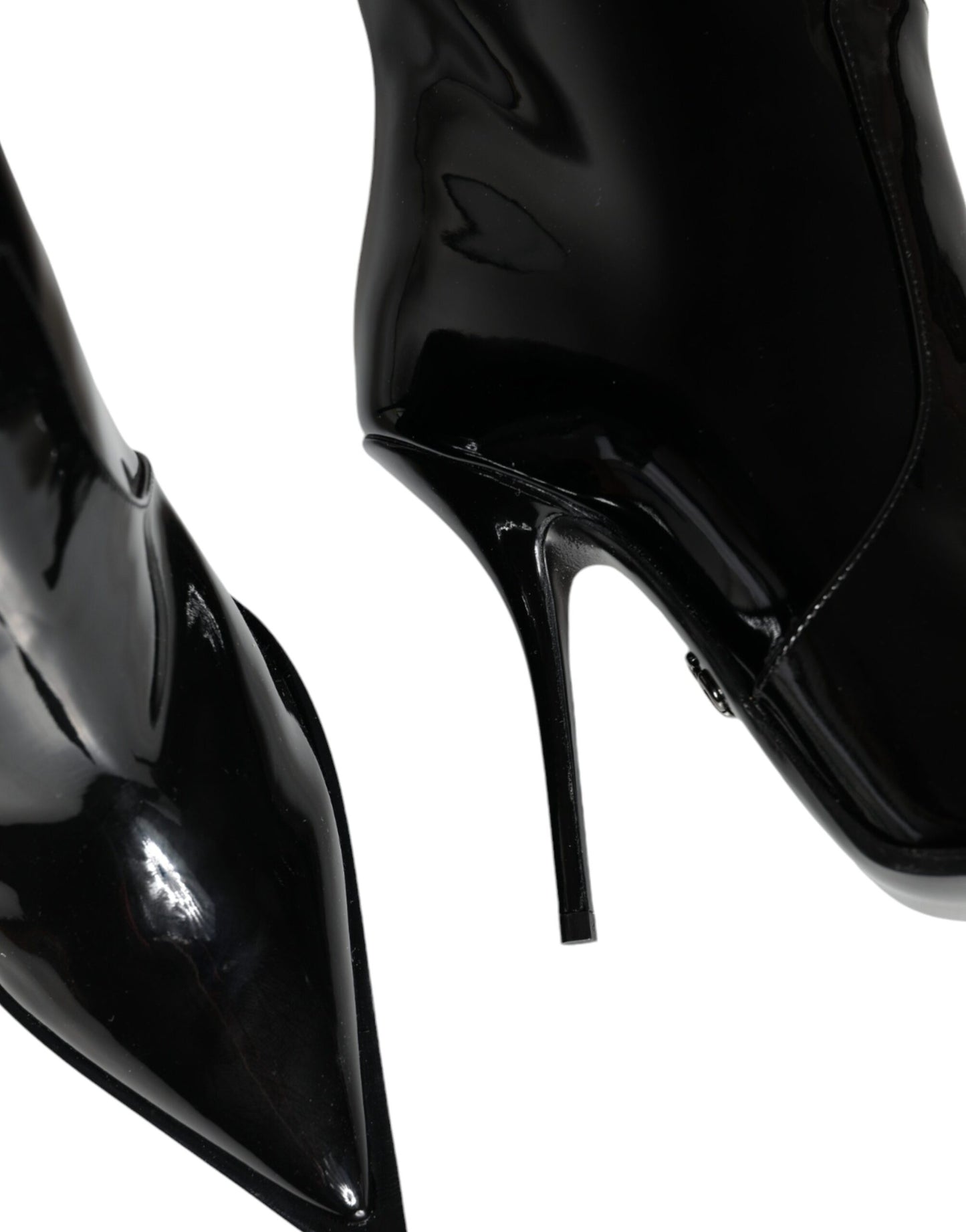Botas hasta la rodilla de charol negro Dolce & Gabbana