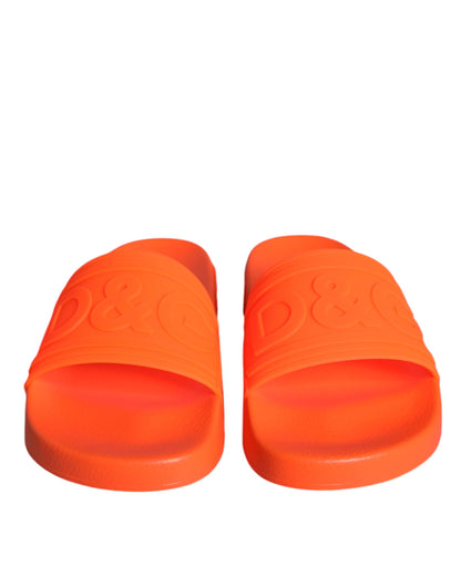 Chanclas de goma naranjas Dolce & Gabbana Calzado de playa