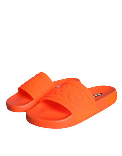 Chanclas de goma naranjas Dolce & Gabbana Calzado de playa