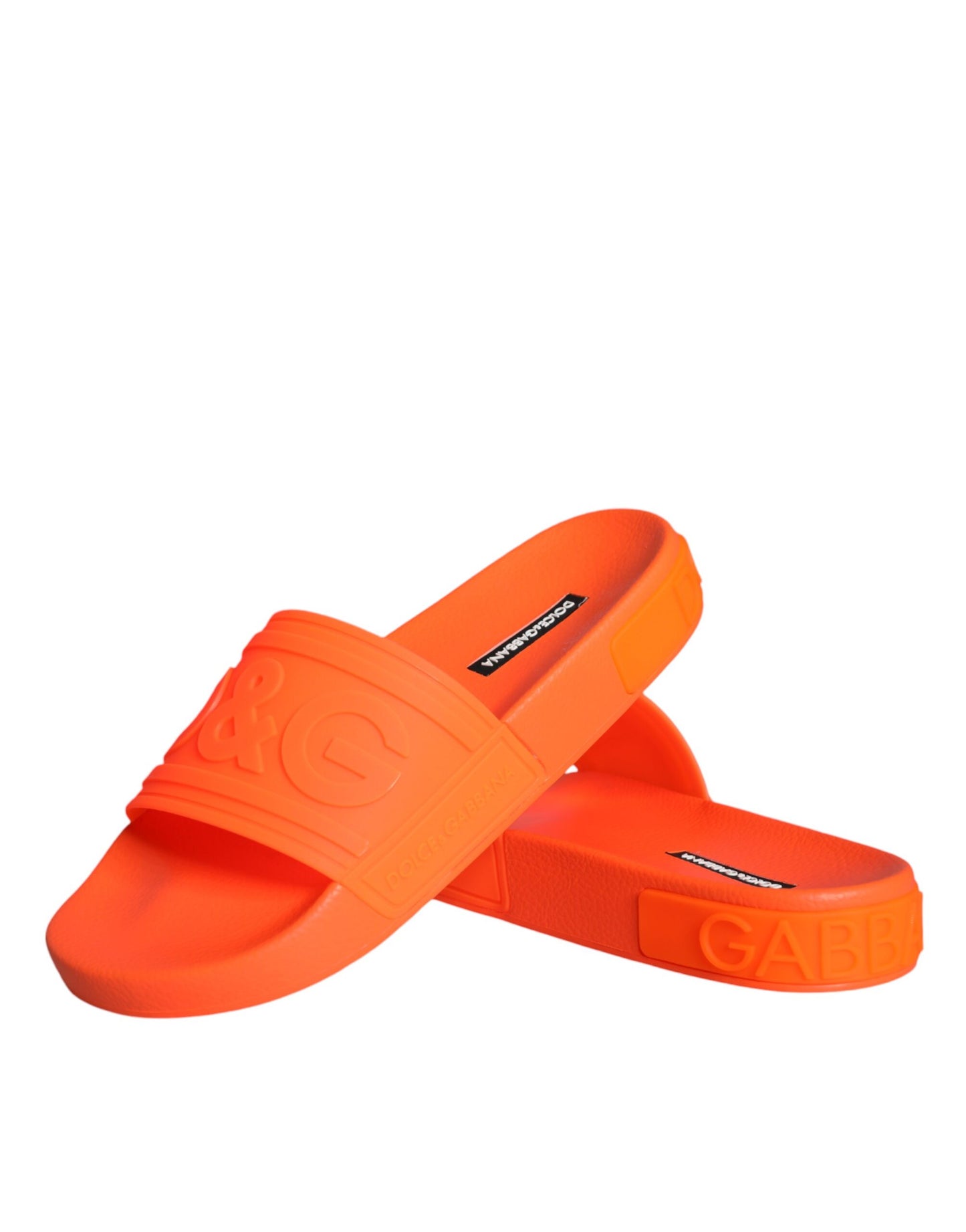 Chanclas de goma naranjas Dolce & Gabbana Calzado de playa