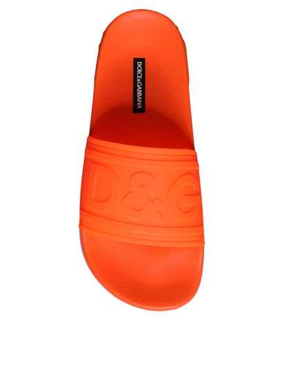 Chanclas de goma naranjas Dolce & Gabbana Calzado de playa