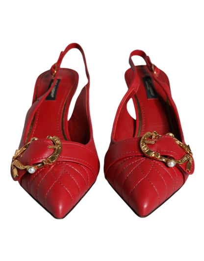 Zapatos de tacón Dolce & Gabbana Red Devotion de piel con tira trasera