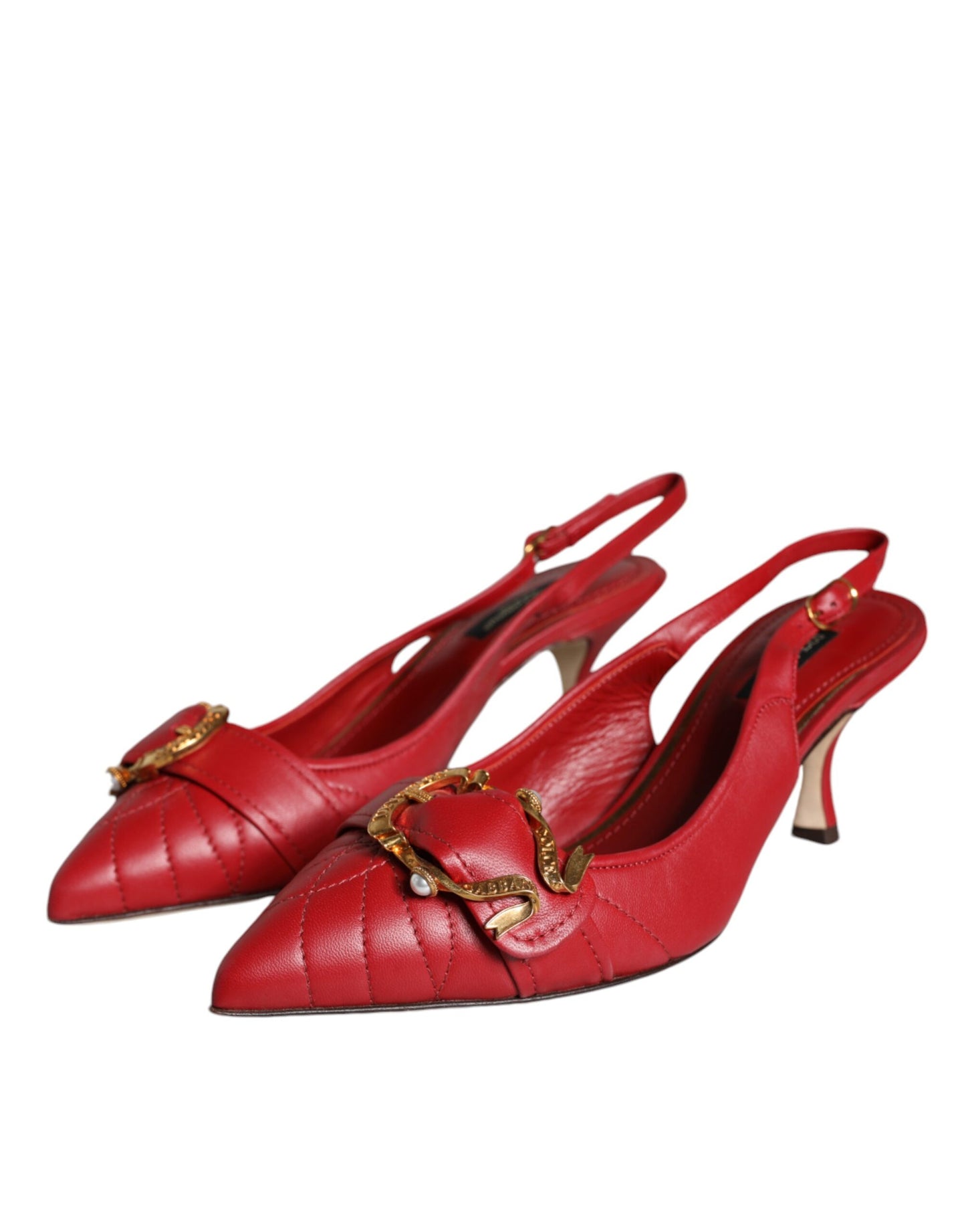 Zapatos de tacón Dolce & Gabbana Red Devotion de piel con tira trasera
