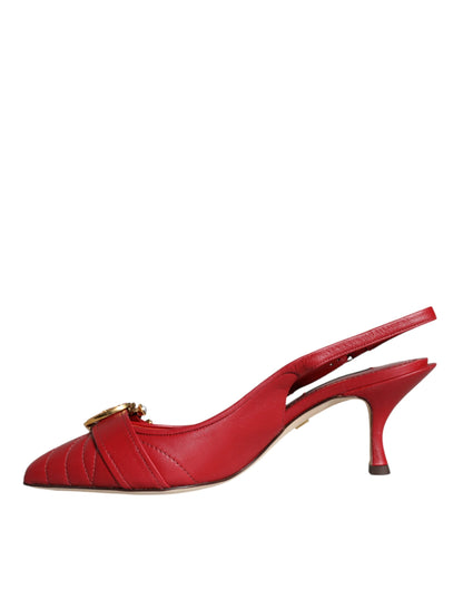 Zapatos de tacón Dolce & Gabbana Red Devotion de piel con tira trasera