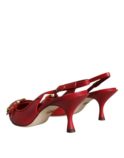 Zapatos de tacón Dolce & Gabbana Red Devotion de piel con tira trasera