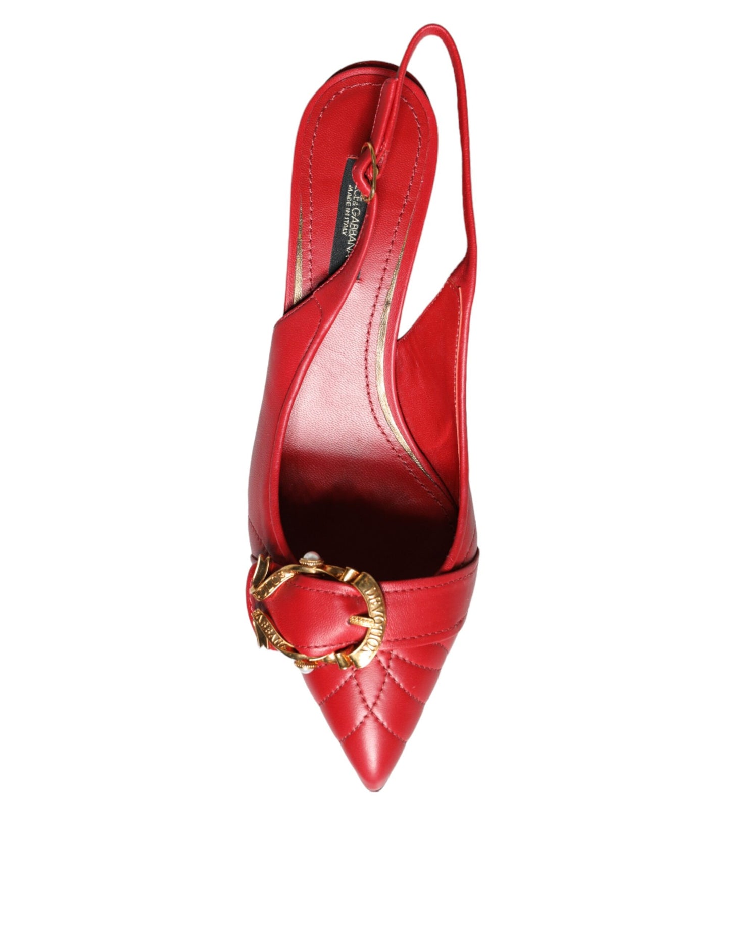 Zapatos de tacón Dolce & Gabbana Red Devotion de piel con tira trasera