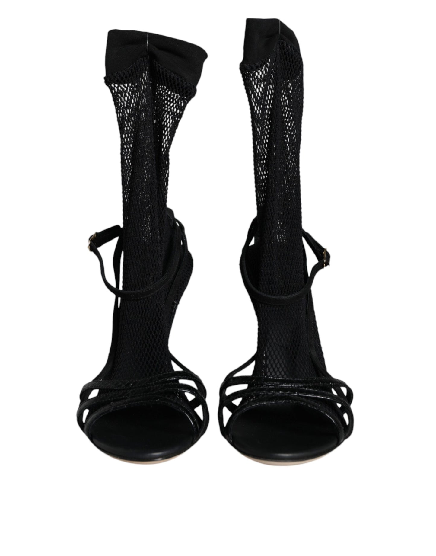 Zapatos de tacón de aguja de malla negra de Dolce & Gabbana