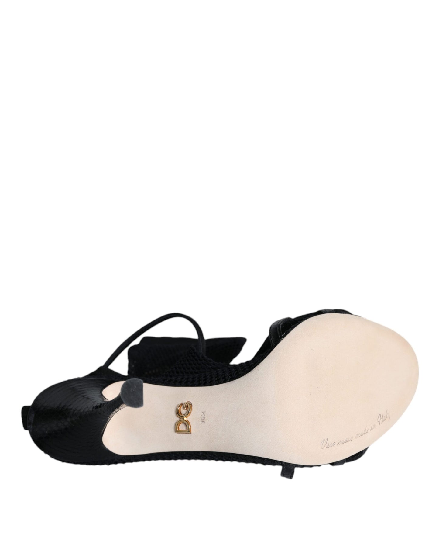 Zapatos de tacón de aguja de malla negra de Dolce & Gabbana