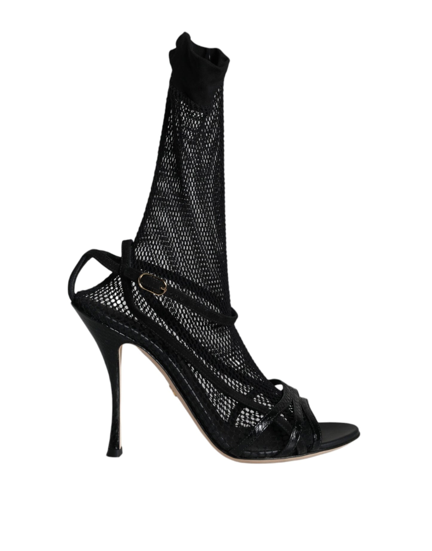 Zapatos de tacón de aguja de malla negra de Dolce & Gabbana
