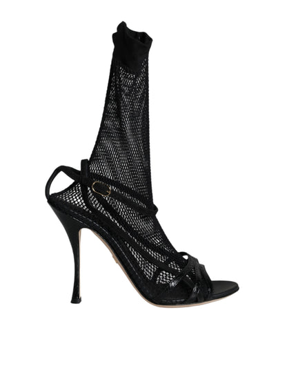 Zapatos de tacón de aguja de malla negra de Dolce & Gabbana