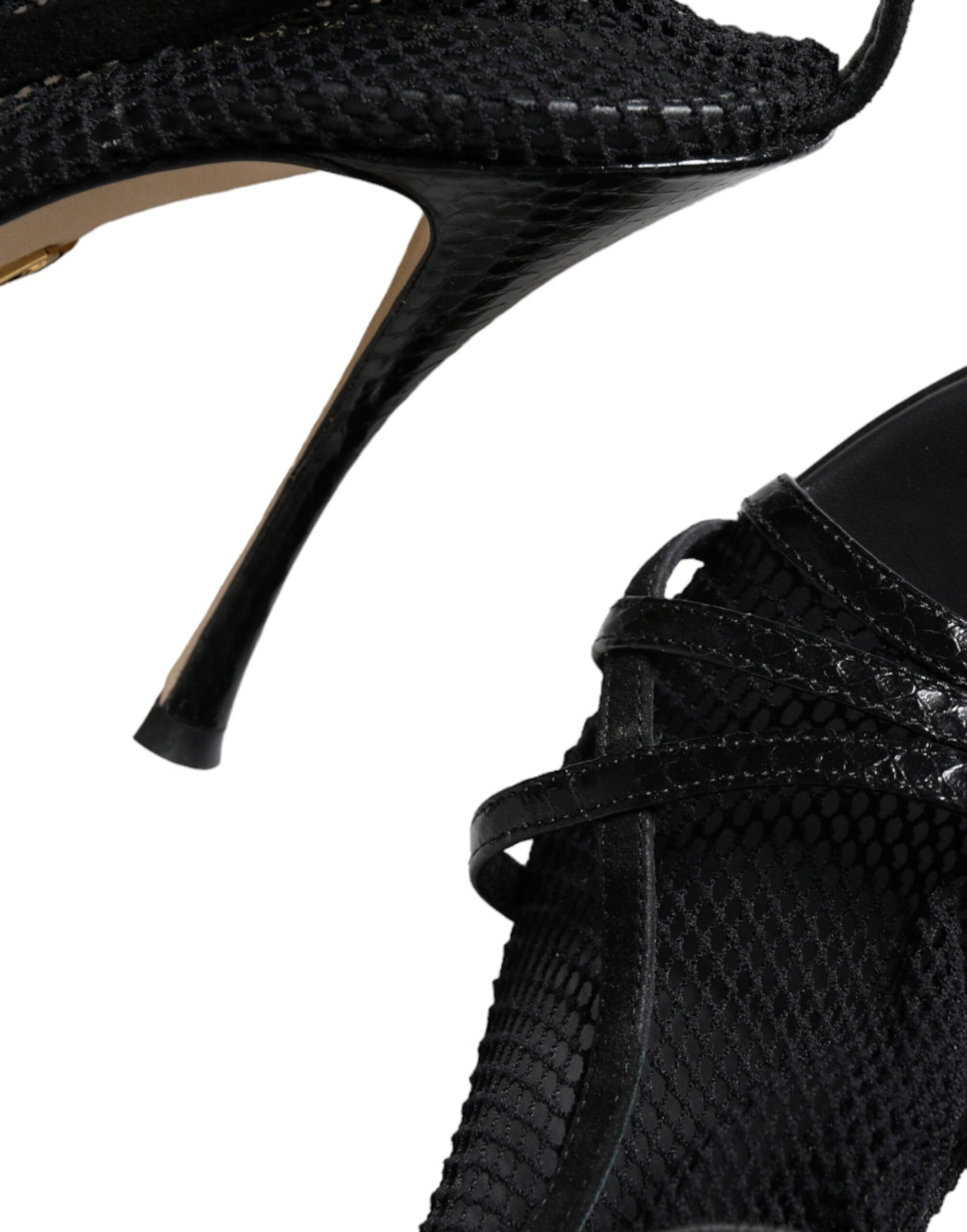 Zapatos de tacón de aguja de malla negra de Dolce & Gabbana
